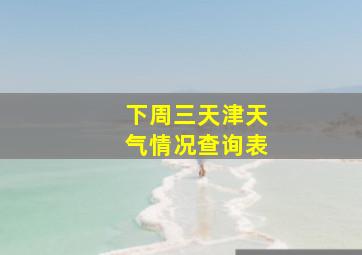 下周三天津天气情况查询表