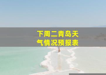 下周二青岛天气情况预报表