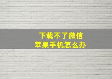 下载不了微信苹果手机怎么办