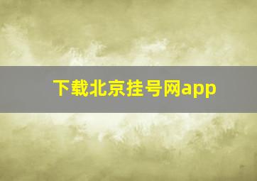 下载北京挂号网app