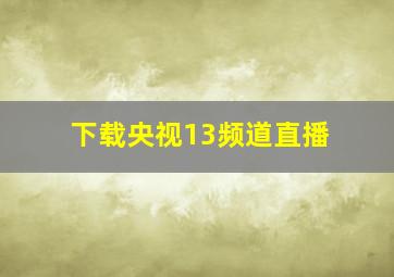 下载央视13频道直播