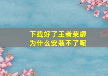 下载好了王者荣耀为什么安装不了呢