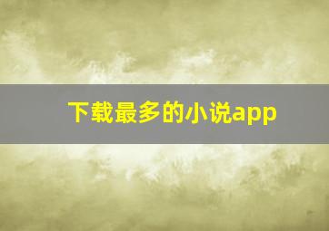 下载最多的小说app