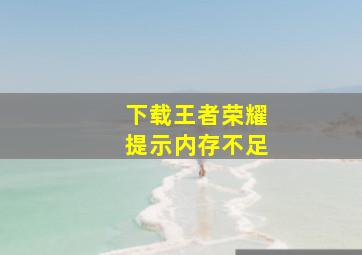 下载王者荣耀提示内存不足