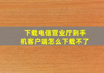 下载电信营业厅到手机客户端怎么下载不了