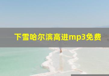 下雪哈尔滨高进mp3免费