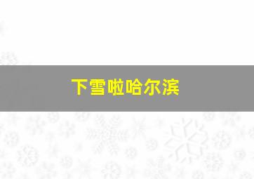 下雪啦哈尔滨