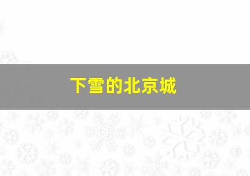 下雪的北京城