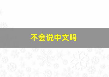 不会说中文吗