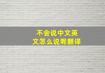 不会说中文英文怎么说呢翻译