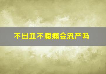 不出血不腹痛会流产吗