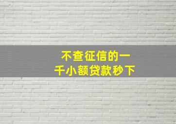 不查征信的一千小额贷款秒下