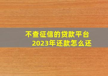 不查征信的贷款平台2023年还款怎么还