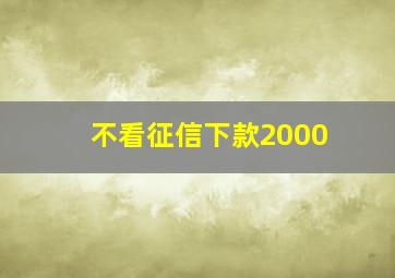 不看征信下款2000