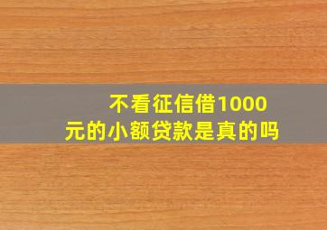 不看征信借1000元的小额贷款是真的吗