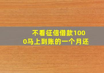 不看征信借款1000马上到账的一个月还