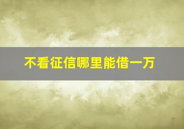 不看征信哪里能借一万