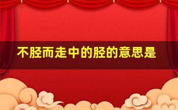 不胫而走中的胫的意思是