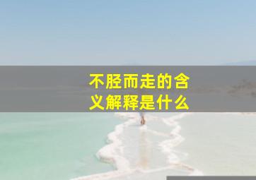 不胫而走的含义解释是什么