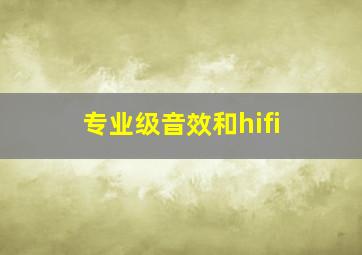 专业级音效和hifi