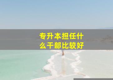 专升本担任什么干部比较好