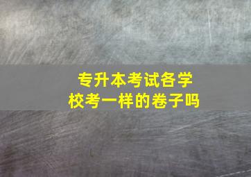 专升本考试各学校考一样的卷子吗