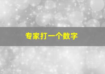 专家打一个数字