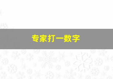 专家打一数字