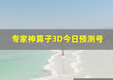 专家神算子3D今日预测号