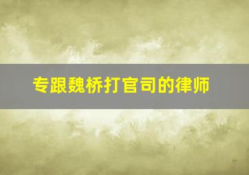 专跟魏桥打官司的律师