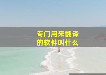 专门用来翻译的软件叫什么