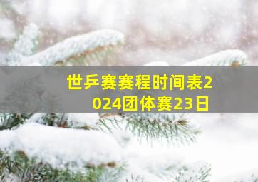 世乒赛赛程时间表2024团体赛23日