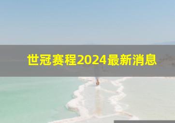 世冠赛程2024最新消息