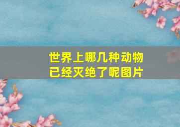 世界上哪几种动物已经灭绝了呢图片