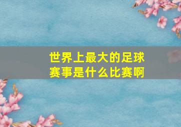 世界上最大的足球赛事是什么比赛啊