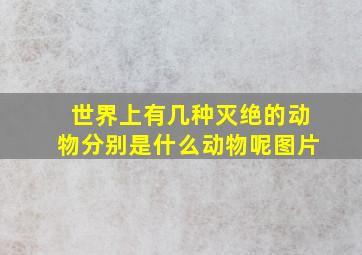 世界上有几种灭绝的动物分别是什么动物呢图片