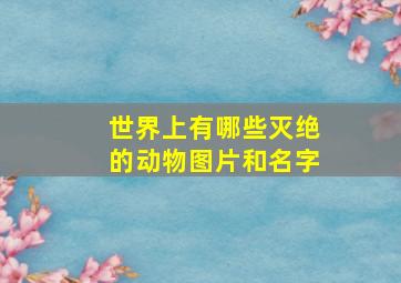 世界上有哪些灭绝的动物图片和名字