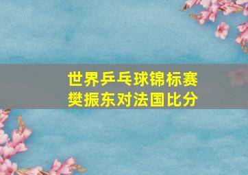 世界乒乓球锦标赛樊振东对法国比分