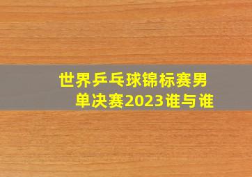 世界乒乓球锦标赛男单决赛2023谁与谁