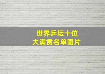 世界乒坛十位大满贯名单图片