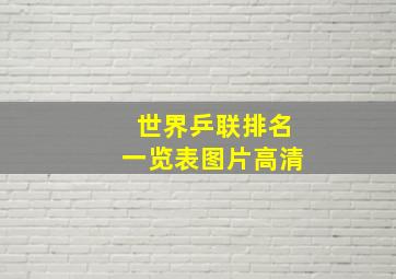 世界乒联排名一览表图片高清