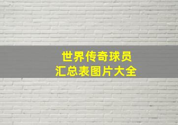 世界传奇球员汇总表图片大全