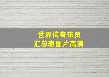 世界传奇球员汇总表图片高清