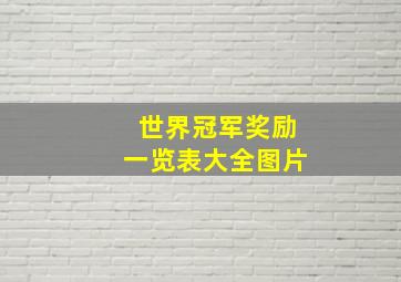 世界冠军奖励一览表大全图片