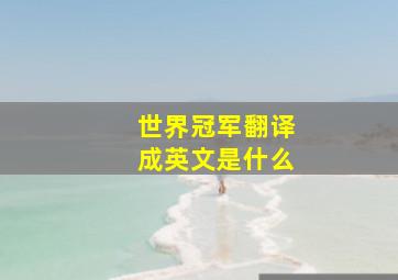 世界冠军翻译成英文是什么