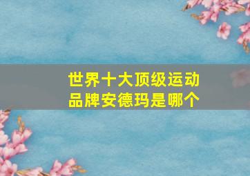 世界十大顶级运动品牌安德玛是哪个