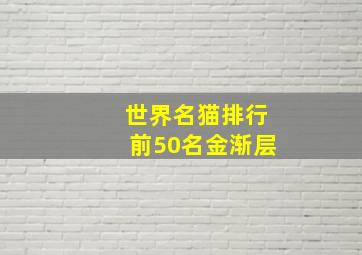 世界名猫排行前50名金渐层