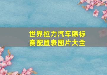 世界拉力汽车锦标赛配置表图片大全