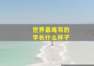 世界最难写的字长什么样子