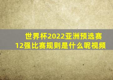 世界杯2022亚洲预选赛12强比赛规则是什么呢视频